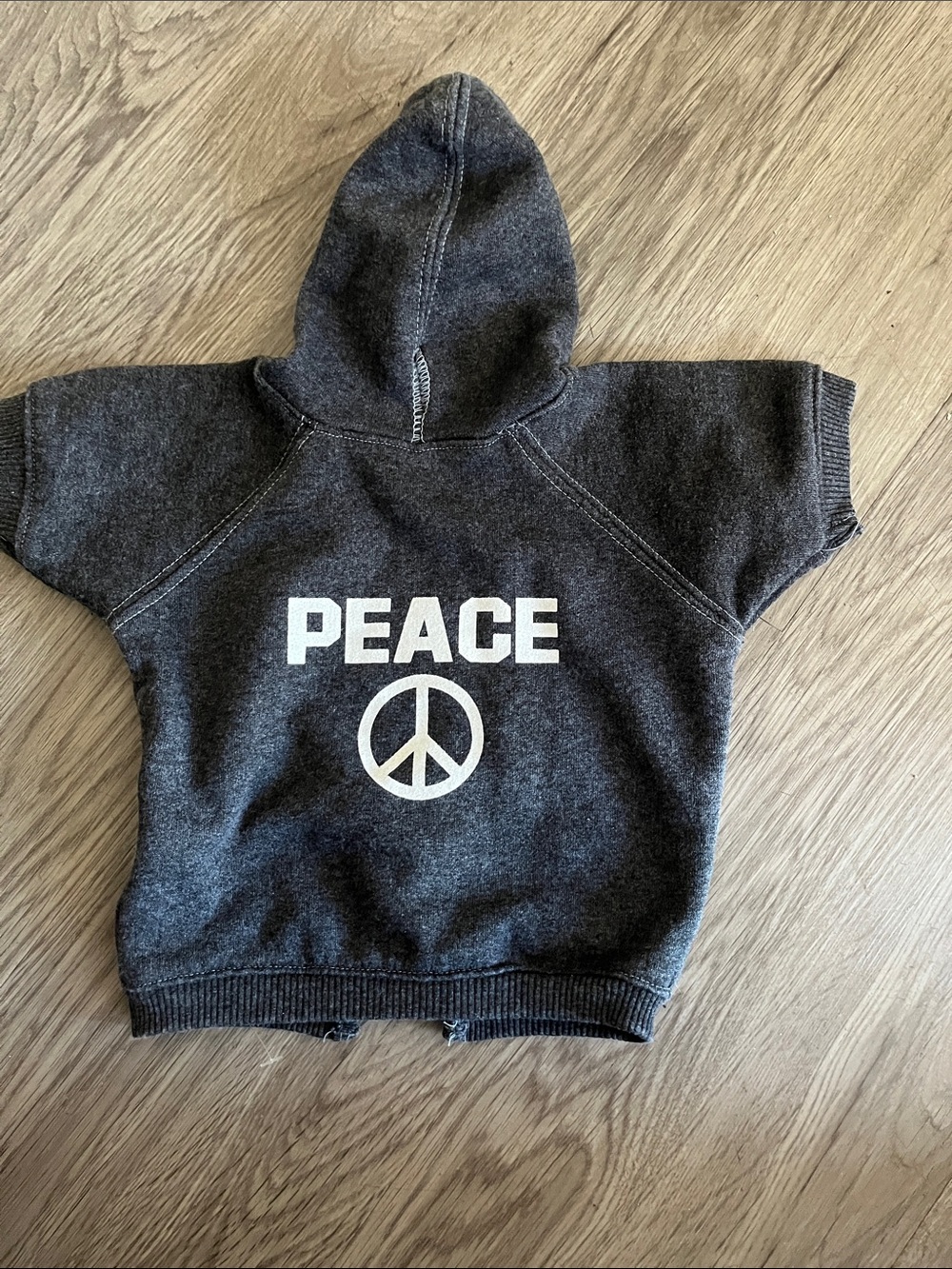 Kids' Charcoal 'PEACE' Hooded Tee